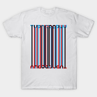 Tall Typography (Cyan Red Black) T-Shirt